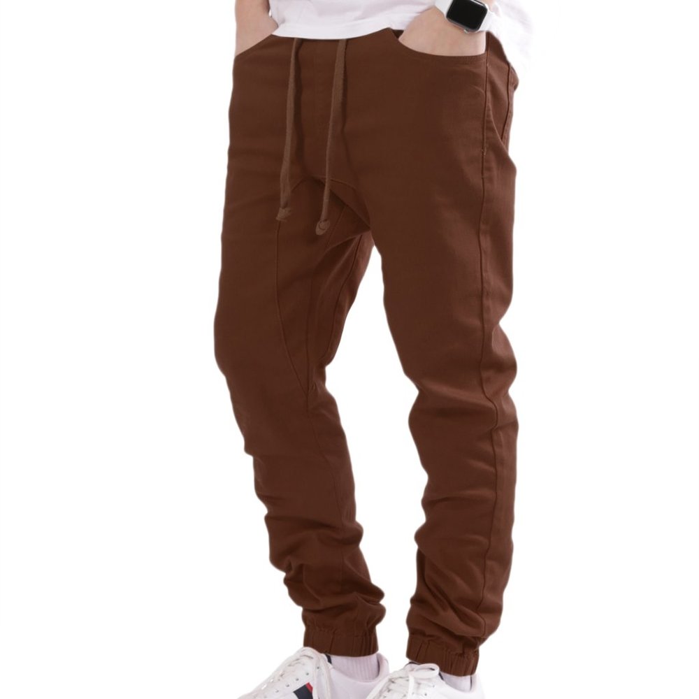 Men's Drawstring Harem Jogger Pants Mocha